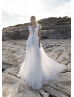 V Neck Ivory 3D Lace Tulle Floral Graceful Wedding Dress V Neck Ivory 3D Lace Tulle Floral Graceful Wedding Dress
